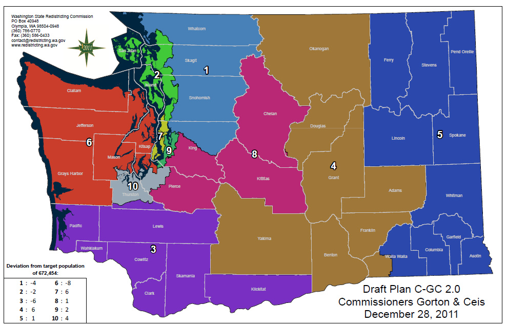 WA Redistricting: Congressional Map Proposal of Bipartisan Team Released